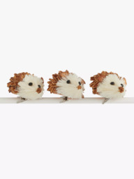John Lewis Christmas Cottage Hedgehog Tree Decoration, Box of 3 - thumbnail 3