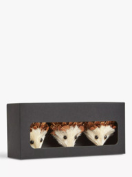 John Lewis Christmas Cottage Hedgehog Tree Decoration, Box of 3 - thumbnail 2