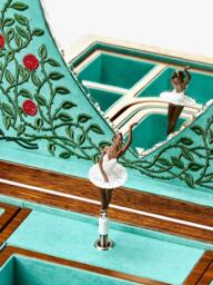 WOLF Sleeping Beauty Musical Jewellery Box, Walnut Wood Veneer - thumbnail 5