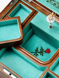 WOLF Sleeping Beauty Musical Jewellery Box, Walnut Wood Veneer - thumbnail 6