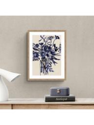 John Lewis Mercedes Lopez Charro 'Beautiful Bouquet I' Framed Print & Mount, 42 x 32cm, Blue/Beige - thumbnail 2