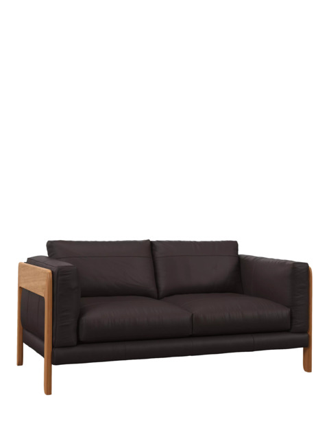 John Lewis Nest Medium 2 Seater Leather Sofa, Light Leg - image 1