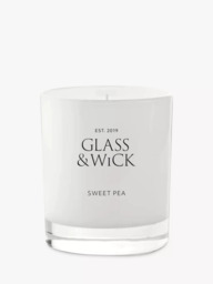 Glass & Wick Sweet Pea Scented Candle, 220g - thumbnail 1
