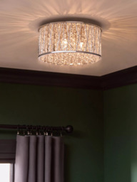 John Lewis Emilia Crystal Drum Flush Ceiling Light - thumbnail 2