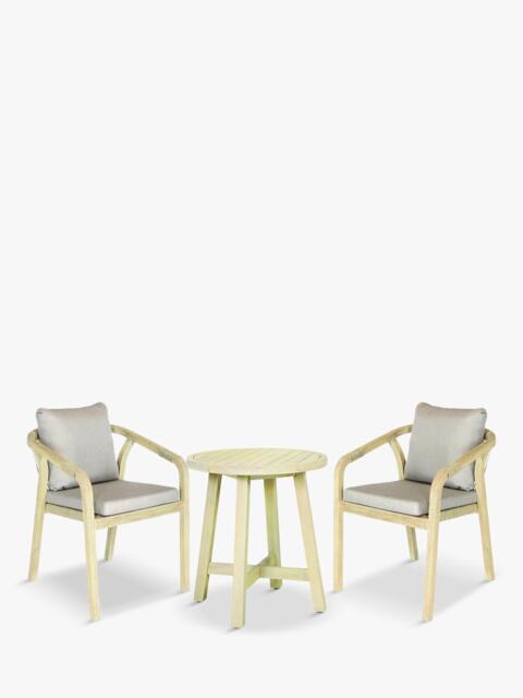KETTLER Cora Rope 2-Seater Round Garden Bistro Table & Chairs Set, FSC-Certified (Acacia Wood), Natural - image 1