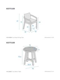 KETTLER Cora Rope 2-Seater Round Garden Bistro Table & Chairs Set, FSC-Certified (Acacia Wood), Natural - thumbnail 6