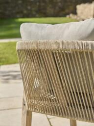 KETTLER Cora Rope 2-Seater Round Garden Bistro Table & Chairs Set, FSC-Certified (Acacia Wood), Natural - thumbnail 5
