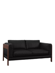 John Lewis Nest Medium 2 Seater Leather Sofa, Dark Leg