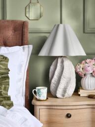 Laura Ashley Strata Ceramic Table Lamp, Ivory - thumbnail 6