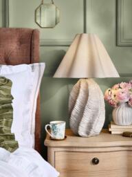 Laura Ashley Strata Ceramic Table Lamp, Ivory - thumbnail 2