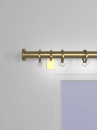 John Lewis Made to Order Select Curtain Pole with Rings and Disc Finial, Wall Fix, Dia.25mm - thumbnail 3