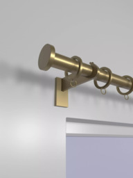 John Lewis Made to Order Select Curtain Pole with Rings and Disc Finial, Wall Fix, Dia.25mm - thumbnail 2
