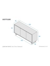 KETTLER Oslo 3 Door Sideboard, Grey - thumbnail 6