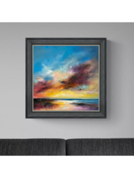John Lewis Anna Schofield 'Postive Energy' Framed Print, 71 x 71cm, Blue/Multi - thumbnail 2