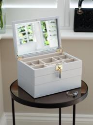 Stackers Leather Velvet Lined Jewellery Box - thumbnail 2