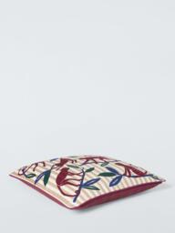 John Lewis Stripes and Monkeys Indoor/Outdoor Cushion, Purple/Multi - thumbnail 3
