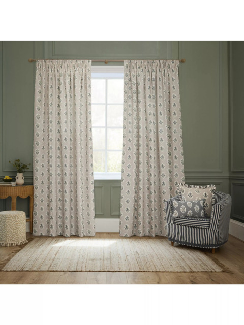 Sanderson Sessile Leaf Pair Lined Pencil Pleat Curtains - image 1