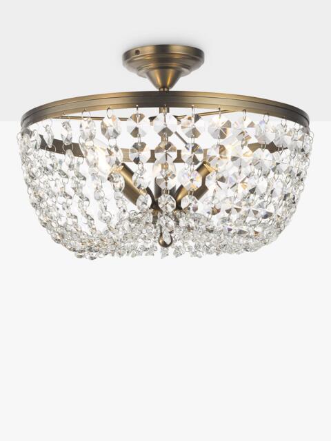 John Lewis La Scala Shower Dome Flush Chandelier Ceiling Light, Satin Bronze - image 1