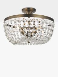 John Lewis La Scala Shower Dome Flush Chandelier Ceiling Light, Satin Bronze - thumbnail 5