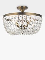 John Lewis La Scala Shower Dome Flush Chandelier Ceiling Light, Satin Bronze