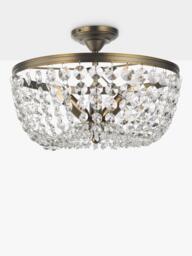 John Lewis La Scala Shower Dome Flush Chandelier Ceiling Light, Satin Bronze - thumbnail 2