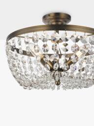 John Lewis La Scala Shower Dome Flush Chandelier Ceiling Light, Satin Bronze - thumbnail 4