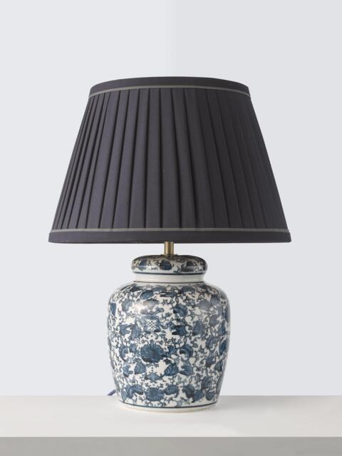 John Lewis Tarlowe Ceramic Base Table Lamp, Navy - image 1