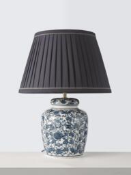 John Lewis Tarlowe Ceramic Base Table Lamp, Navy - thumbnail 2