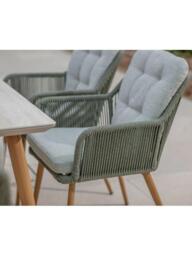 Bramblecrest Como 6-Seater Rectangular Garden Dining Table & Chairs Set with Parasol & Base, Fern Green - thumbnail 4