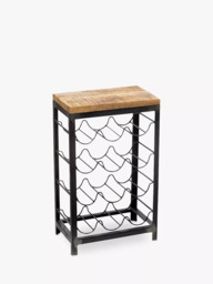 nkuku Obra Mango Wood Wine Rack, 12 Bottle, Natural/Black - thumbnail 2