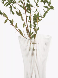 John Lewis Ribbed Hourglass Vase, H25cm, Clear - thumbnail 3