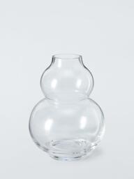 John Lewis Gourd Glass Vase, H17cm, Clear