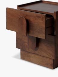 Swoon Rolo 2 Drawer Bedside Table, Light Brown - thumbnail 3
