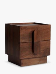 Swoon Rolo 2 Drawer Bedside Table, Light Brown - thumbnail 4