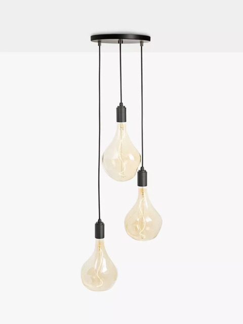 Tala Graphite Triple Pendant Cluster Ceiling Light with Voronoi II 3W ES LED Dimmable Tinted Bulbs - image 1