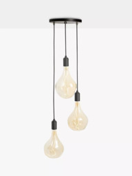Tala Graphite Triple Pendant Cluster Ceiling Light with Voronoi II 3W ES LED Dimmable Tinted Bulbs - thumbnail 1