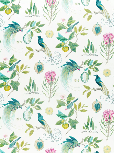 Sanderson Paradesia Made to Measure Curtains or Roman Blind, Botanical Garden - image 1