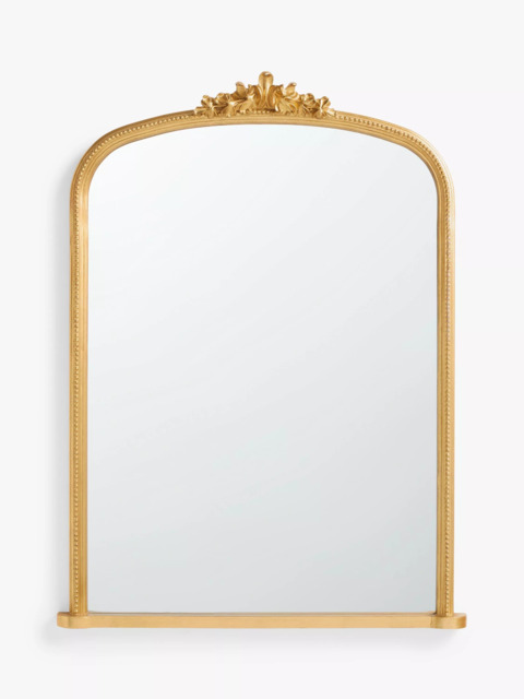 John Lewis Vintage Ornate Wood Frame Overmantel Mirror, 85 x 115cm, Gold - image 1
