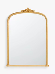 John Lewis Vintage Ornate Wood Frame Overmantel Mirror, 85 x 115cm, Gold - thumbnail 1