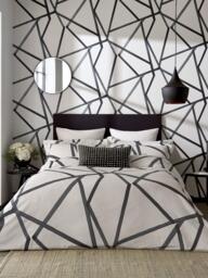 Harlequin Sumi Duvet Cover Set, Steel - thumbnail 1