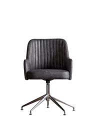 Gallery Direct Fresno Swivel Chair, Antique Ebony - thumbnail 1