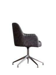 Gallery Direct Fresno Swivel Chair, Antique Ebony - thumbnail 3