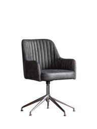 Gallery Direct Fresno Swivel Chair, Antique Ebony - thumbnail 2