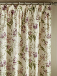 Laura Ashley Gosford Pair Lined Pencil Pleat Curtains, Grape - thumbnail 1