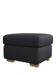 John Lewis Camden Leather Storage Footstool, Light Leg - thumbnail 4