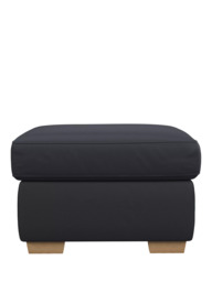 John Lewis Camden Leather Storage Footstool, Light Leg - thumbnail 5
