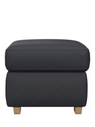 John Lewis Camden Leather Storage Footstool, Light Leg - thumbnail 3