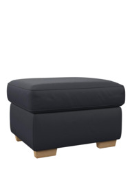 John Lewis Camden Leather Storage Footstool, Light Leg - thumbnail 1