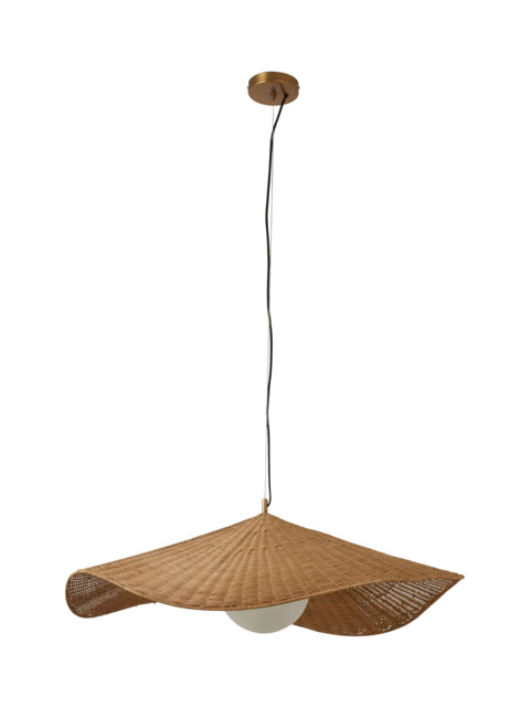 MADE Matara Woven Bamboo Pendant Ceiling Light, Cream - image 1