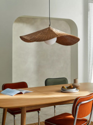 MADE Matara Woven Bamboo Pendant Ceiling Light, Cream - thumbnail 4